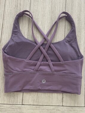 Lulu Energy Long line Sports bra, purple size 2